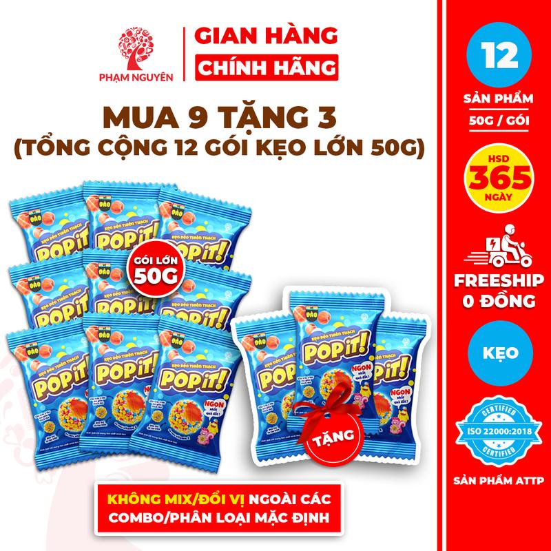   MUA 9 TẶNG 3  Tổng cộng 12 Gói Lớn Kẹo Dẻo Thiên Thạch mix 6 vị Từ Nước Ép Trái Cây Thật Popit 50g | Kẹo Dẻo | Đồ ăn vặt | Snack Food | Sour Candy | Kẹo Chua 