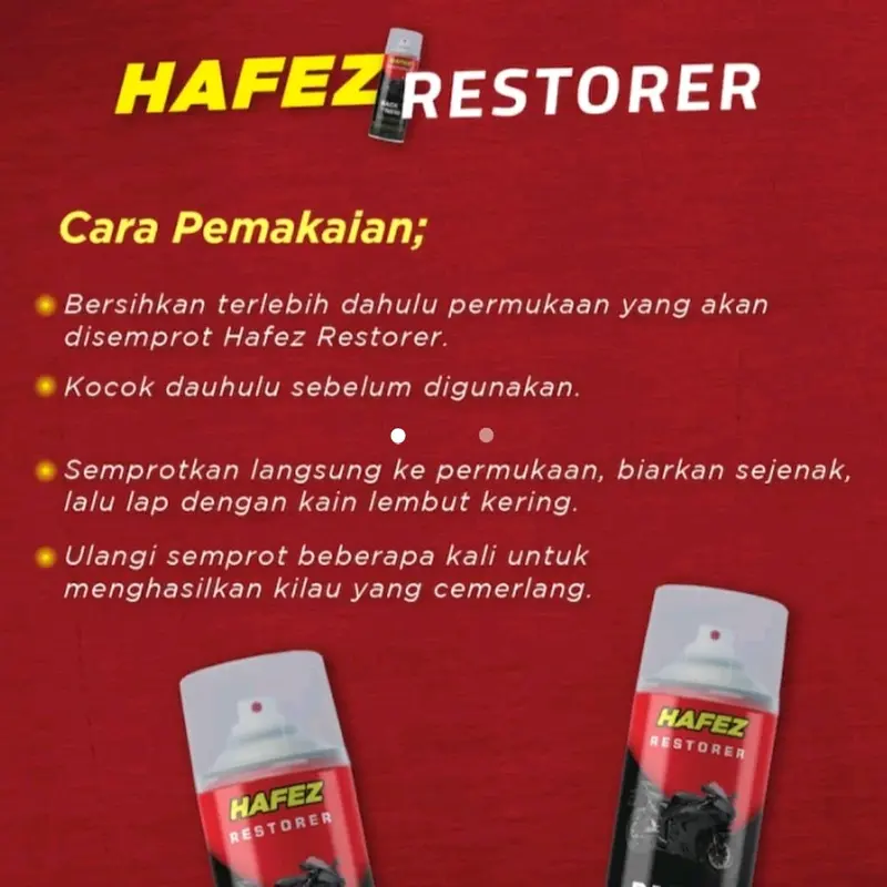 Hafez Restorer pembersih pengkilap body motor dan mobil - 400ml Original Kendaraan Car Semprot Microfiber 5