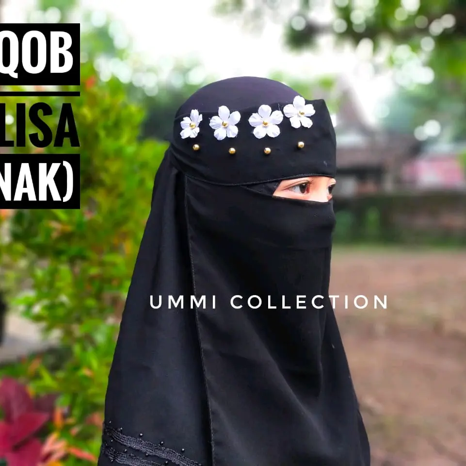 niqob delisa niqob anak bandana anak cadar anak motif bunga