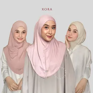 (Xora) Haneen Viscose Rayon Size M - Hijab Malay Kerudung Wanita Muslim Instan Daily Malay Non Pad