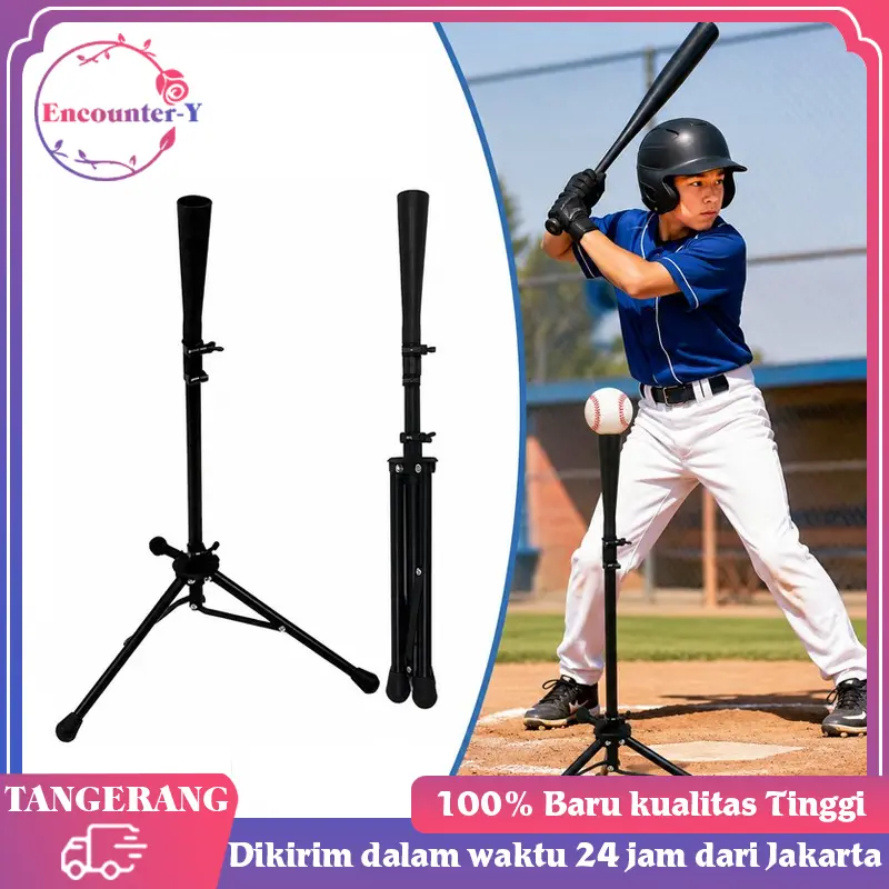 Tee Baseball Batting Tee Portable untuk Latihan Pukul Indoor & Outdoor
