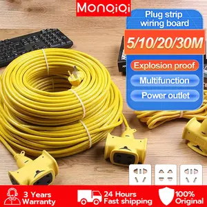 Extension Cord Extra-long Plug-in Strip 5M Electric Vehicle Charging Extension Wire Universal Outlet 6 Gang power extension cord socket