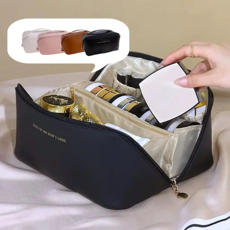 Túi đựng mỹ phẩm du lịch nhiều ngăn da PU chống thấm nước - Túi đựng đồ skincare, mỹ phẩm, đồ trang điểm du lịch đa năng túi  đựng  mỹ  phẩm Túi Đựng Mỹ