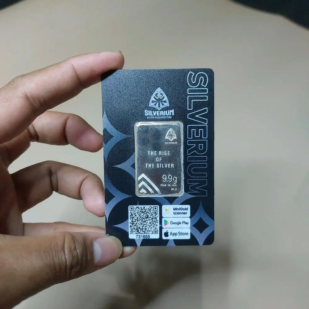 Silverium 9.9gram Fine Silver Bar Perak Batangan Asli Murni MiniGold