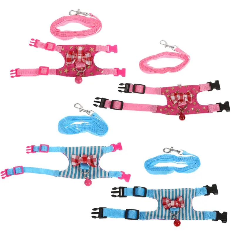 Hamster Rabbit Harness Leash Set For Ferret Guinea Pig Small Pet Chest Strap