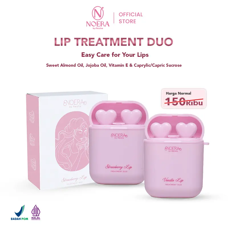 Noera Lip Treatment Duo l 2 in 1 Lipcare l Lip Balm & Lip Scrub l Strawberry Lip Treatment Duo l Vanilla Lip Treatment Duo 0