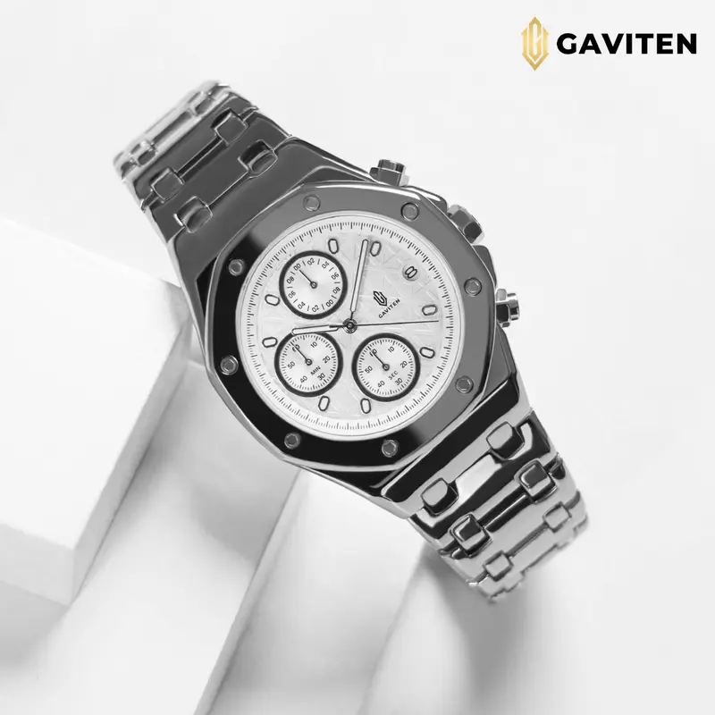 GAVITEN Jam Tangan Pria Gaviten GV 101 GV101 Original Garansi Resmi 1 Tahun - Stainless Steel 1