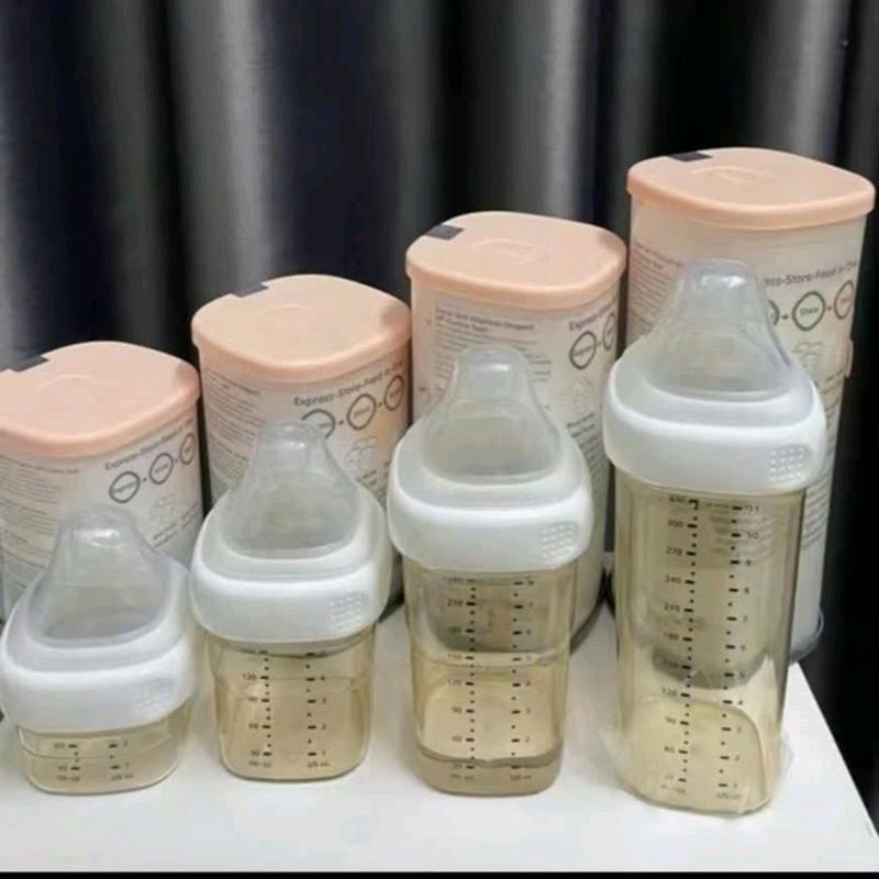 Bình sữa HG cổ vuông dung tích 150/240/330ml nhựa ppsu núm nghiêng
