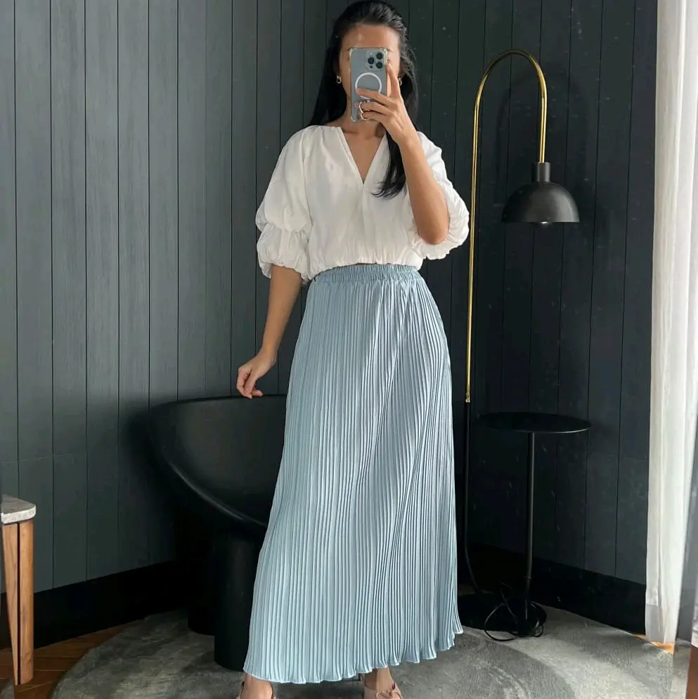 ( 001 ) ROK PLISKET PAYUNG CENTI WAVY PANJANG/ROK PLISKET PAYUNG PANJANG PREMIUM