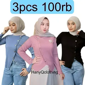KHUSUS LIVE 3 PCS 100rb ATASAN WANITA BUTTON KRIWIL LENGAN PANJANG BESTSELLER