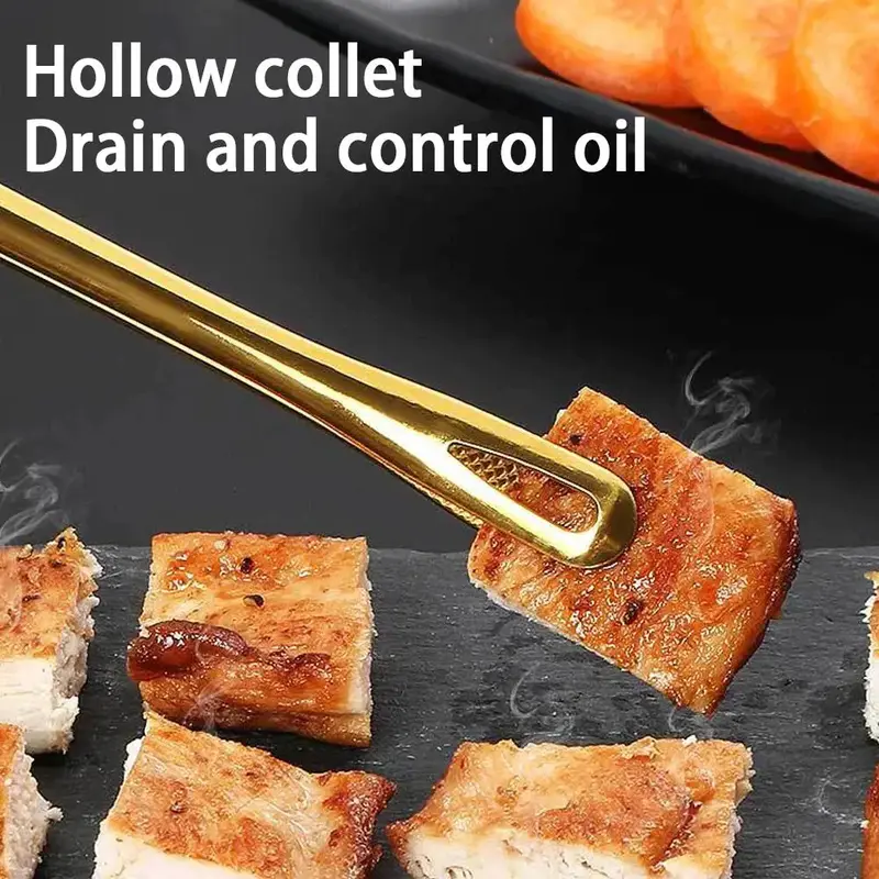 Tongs Makanan Pegangan Panjang Baja Stainless 12 Inch BBQ Dapur Tongs Non-slip Portable Picnic Tongs Salad Steak Tongs 7
