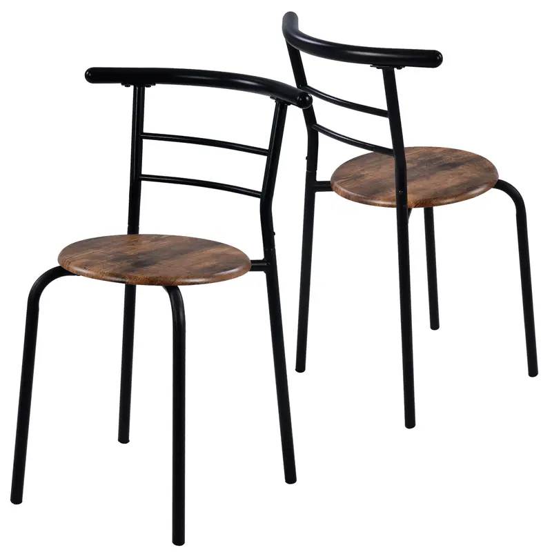 Dining Table & Chairs Set, 1 Table 2 Chairs Kitchen and Dining Room Furniture Kitchen Table Metal Frame Table for Small Space, Apartment 4