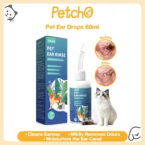 Petcho Obat Tetes Telinga Kucing Anjing Pet Ear Drops 60ml Pembersih Kotoran Telinga Anti Tungau Aman Herbal