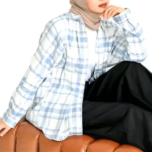 KEMEJA FLANEL WANITA LENGAN PANJANG MOTIF KOTAK KOTAK BEEST SELLER