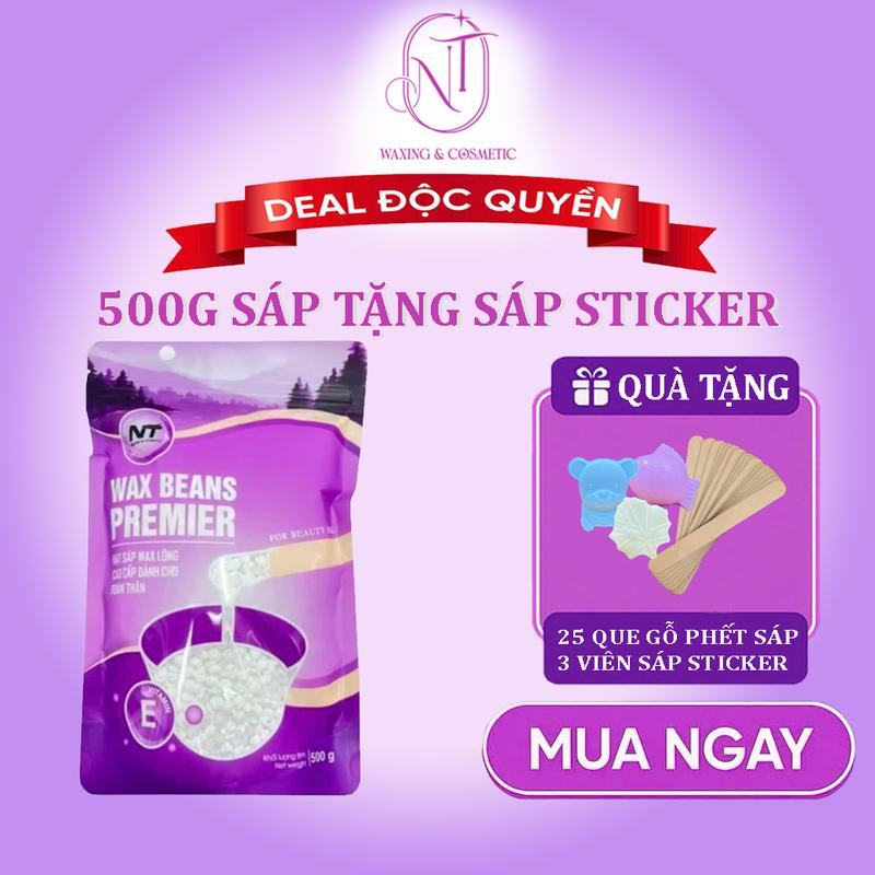  Túi 500gr Sáp Wax Lông NTwaxing Sáp Wax Lông Nóng NTWaxing Chính Hãng Wax Lông Nách Wax Tay Chân Sáp Wax Bikini  Tặng Sáp Sticker Và Que  