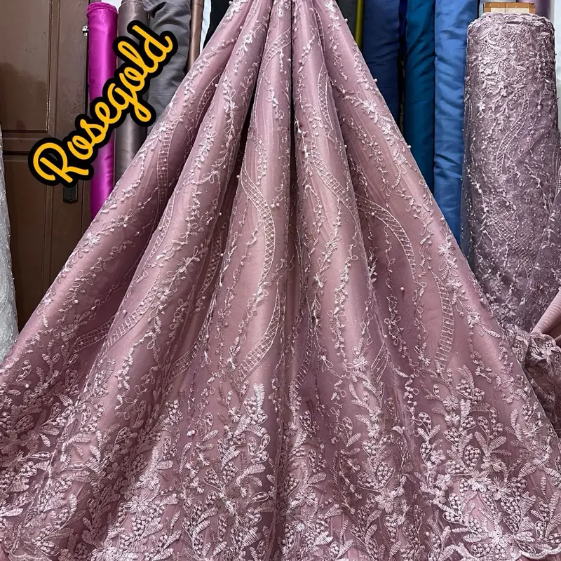 {Harga 0,5m} Tile Bordir Tebal Bahan kebaya meteran 7