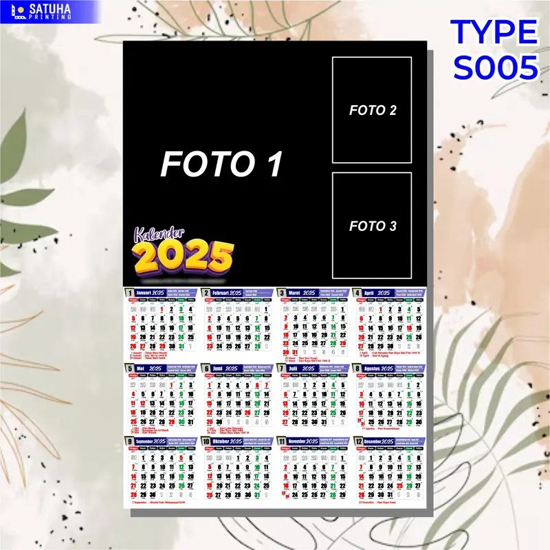 KALENDER CUSTOM SUKA-SUKA MURAH 12 BULAN BAHAN TEBAL 5