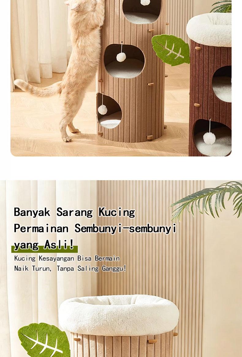 【SA FurBuddy】Kombinasi pohon kucing dan tempat tidur kucing (alas tidak termasuk), lubang pohon kucing berlapis-lapis, juga dapat digunakan sebagai tiang garukan, cocok untuk rumah tangga dengan banyak kucing.