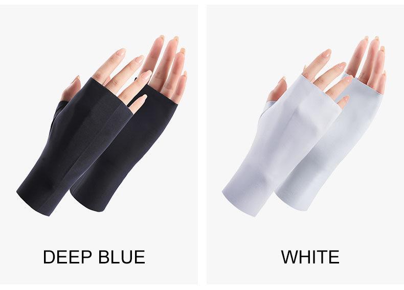 Product Introduction of GTUBIKE UPF50+ Summer Ice Silk Sun Protection Half Finger Gloves Men Women Outdoor Sports Cycling Breathable Fashion Mittens 27