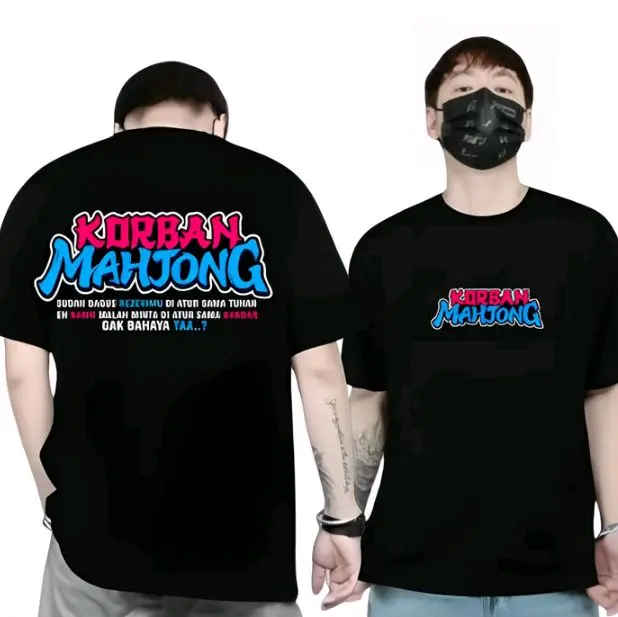 KAOS DISTRO KORBAN MAHJONG T SHIRT KATA T SHIRT KATA KATA KORBAN MAHJONG Baju Pria Combed