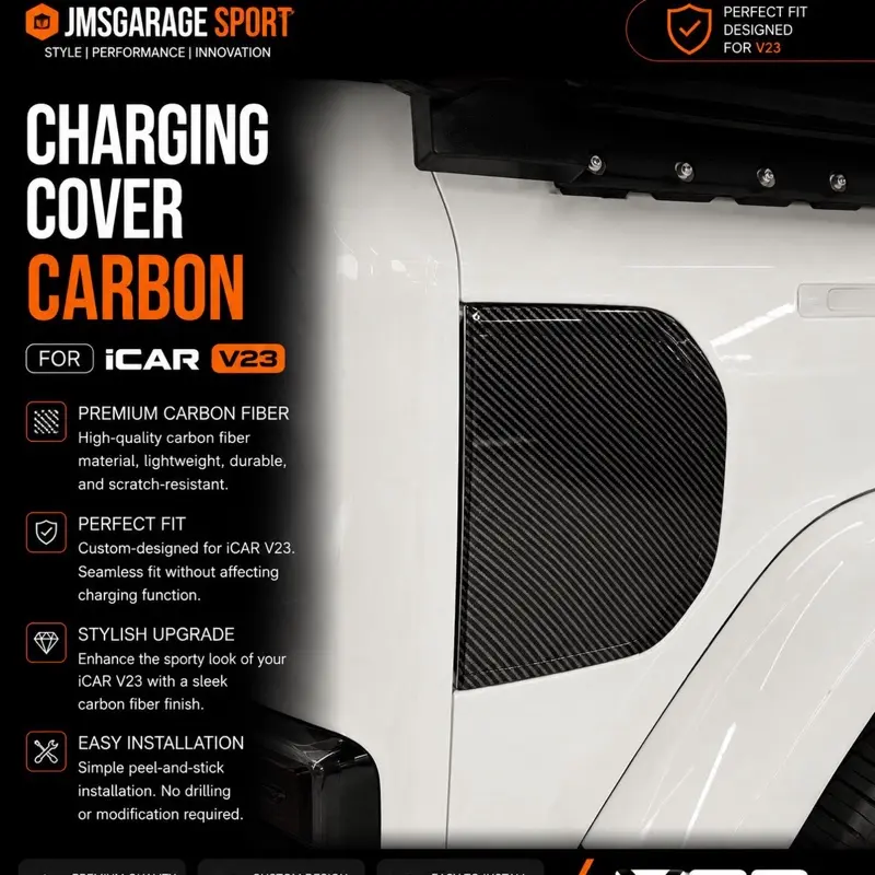 Panel Carbon Charging iCar V23 | Cover Carbon Penutup Charging iCar V23
