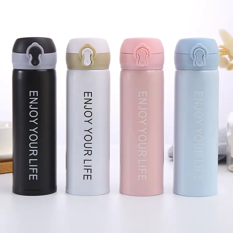 Ấm đun nước 350 / 500ML Bouncy Cap Bình giữ nhiệt, Thép không gỉ 304, Chống rò rỉ, Cốc cách nhiệt chân không, Cách nhiệt, Giữ lạnh và Cách nhiệt 2
