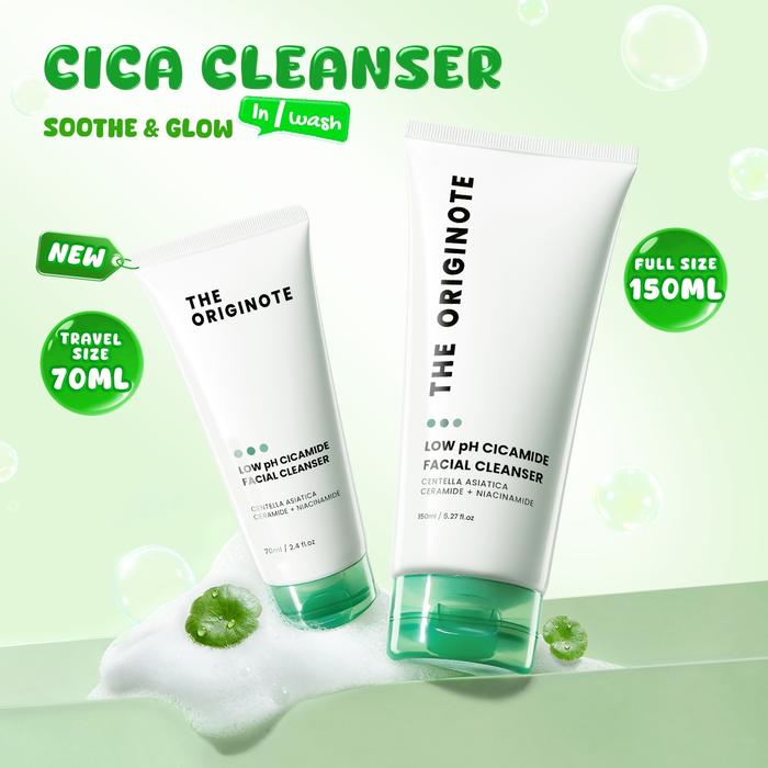 Promo The Originote 150ml & 70ml Low pH Facial Cleanser Cicamide Berjerawat Membersihkan Wajah Muka Mencerahkan Kering Cleansing Berminyak Niacinamide