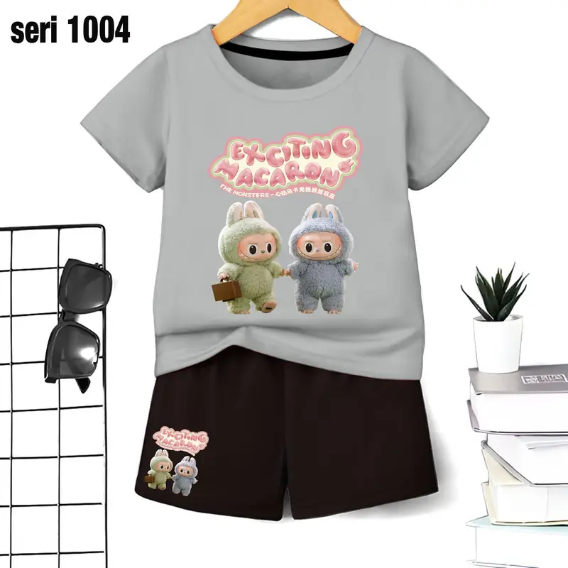 hoki Setelan Premium Stelan  Anak Cewek Cowok Oneset Unisex Set Anak kekekinian Baju Celana Fashion 2