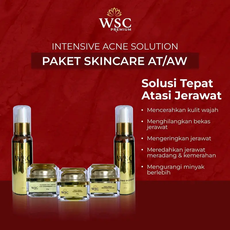 PAKET CREAM WSC ORGANIC SKINCARE / WSC PREMIUM  PAKET ATAW / WGAW+SERUM  Mencerahkan Wajah Perawatan Muka 2