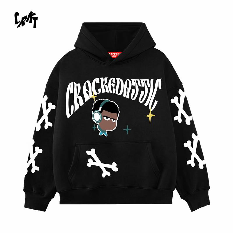 Hoodie Jemper Oversize Crackedattic Cotton Fleece Unisex Pria Wanita 1