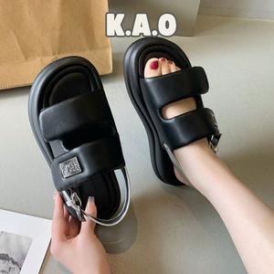 Sandal nữ đế cao, dép quai hậu nữ da mềm quai ngang kiểu Hàn Quốc mới hot nhất - Tiệm của Kao