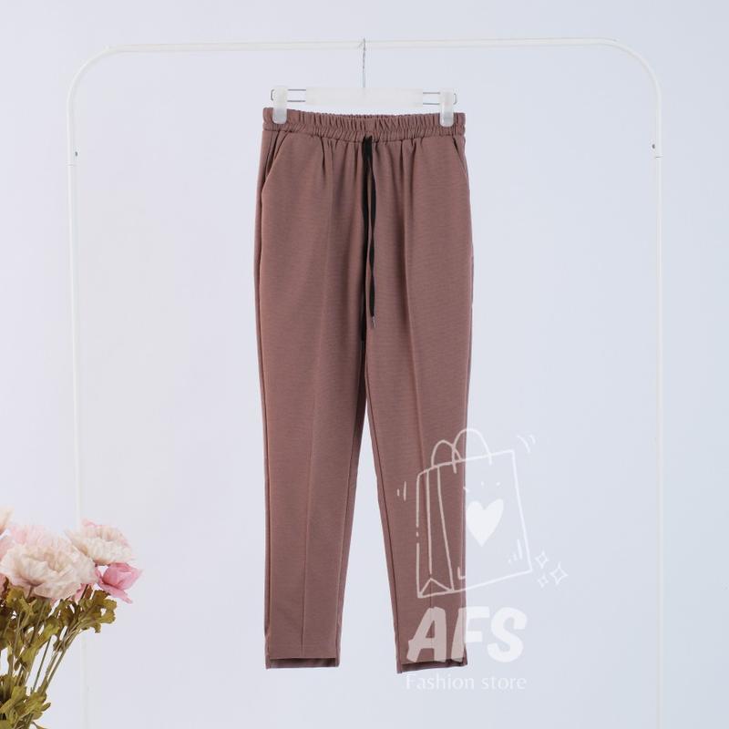 Product Introduction of Baggy Pants Oro Wanita Bahan Katun Paraguay Lembut Nyaman Panjang Melar Casual kulot stripe Celana wanita ootd  celana Kain 11