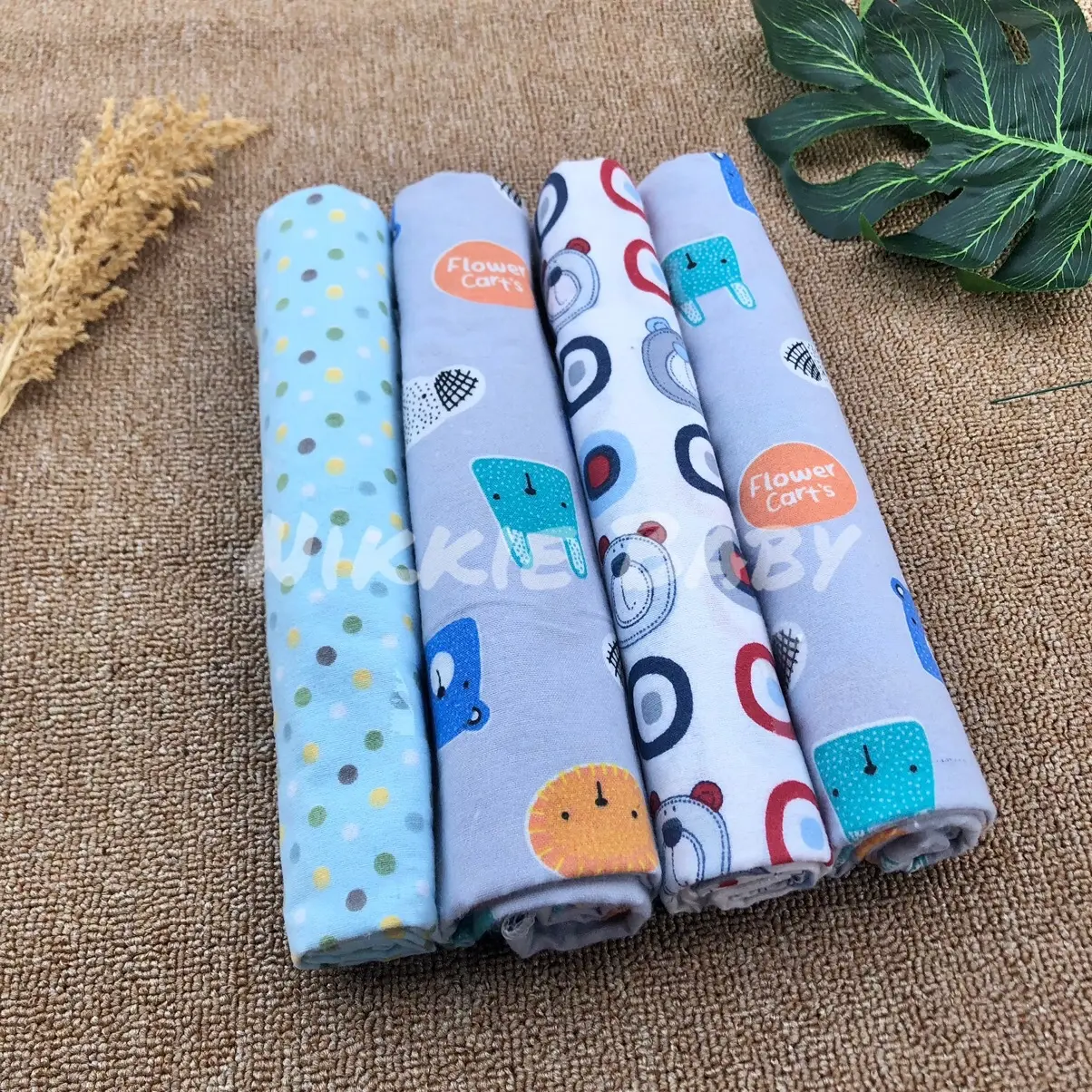 Bedong 4 pcs Newborn baru lahir bahan katun pilih motif 90x75 cm alas bayi perlak  bayi bedong  instan