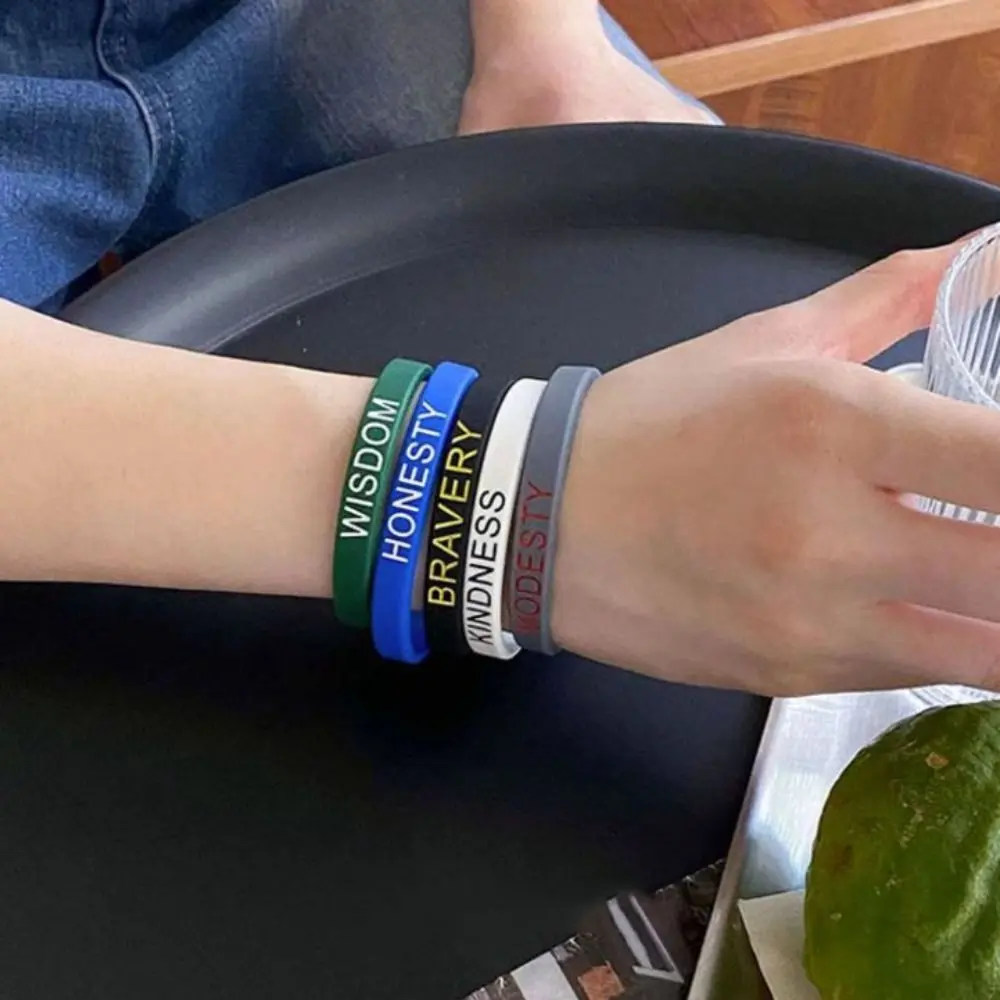 Bangles Hand Bands Fun Motivational Wristbands Printed Lettering Inspirational Quotes Wrist Bands Waterproof Simple Sports Bracelets Men And Women
