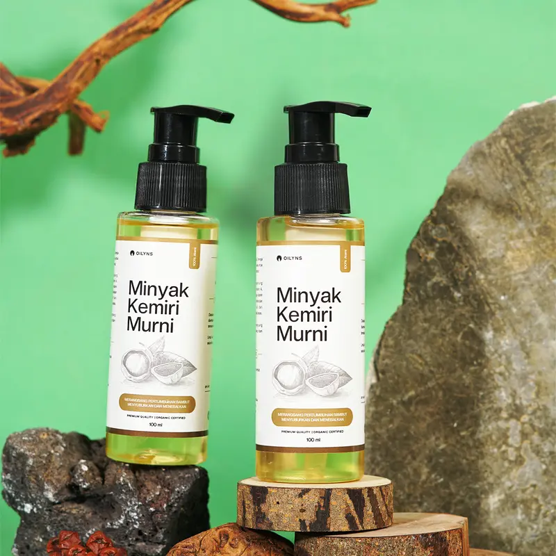 Oilyns - Minyak Kemiri Murni 100ml - Vitamin Rambut & Penumbuh Alis, Bulu Mata, Brewok, Menghitamkan, Melebatkan, Menebalkan, Memanjangkan, Haircare Herbal 3