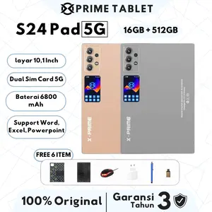 Tablet Android 13 S24 PAD Pro 10.1” RAM 16GB ROM 512GB 11-Core Baterai 6800mAh Bisa SIM + WiFi Tablet Gaming Murah, Belajar Online, Kuliah, Kerja, Anak Sekolah Stylus + Keyboard Ipad Murah Matepad Tablet Terbaik 2025 Viral