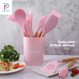 Pasific SET SPATULA 11 PCS / SPATULA ANTI LENGKET / SPATULA ALAT DAPUR Kuas Peralatan Sendok Silikon Wadah Kitchenware