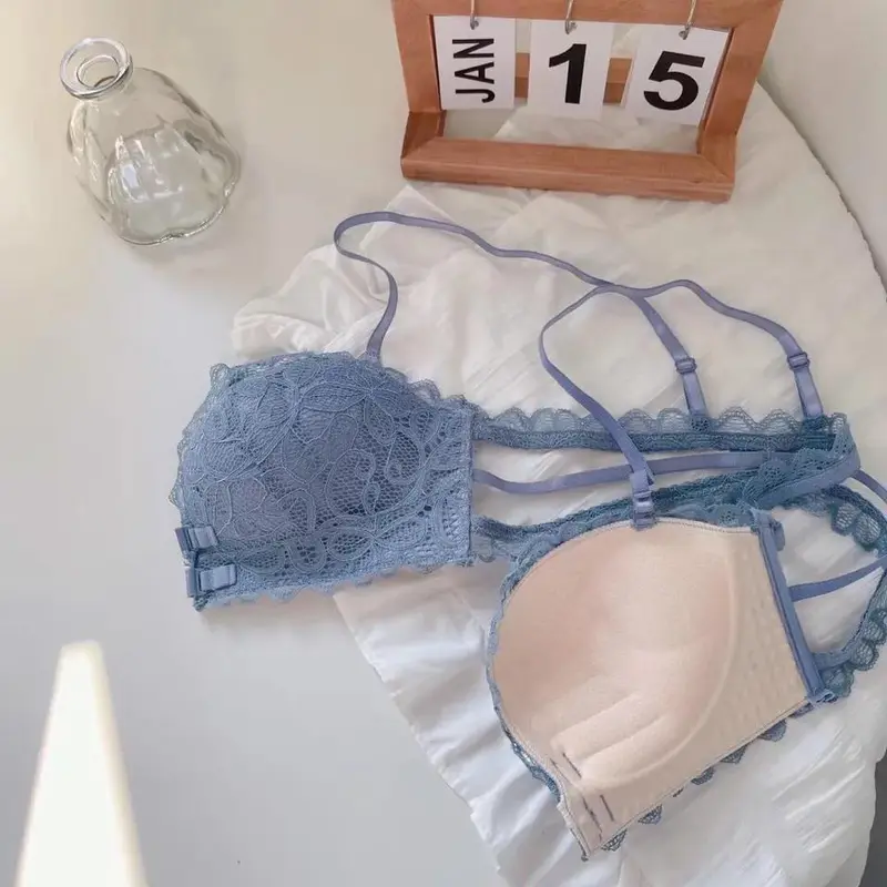 [LUX] L012 Bra Push Up Bh Busa Tebal Renda Beha Wanita Tanpa Kawat Kait Depan Seamless 7