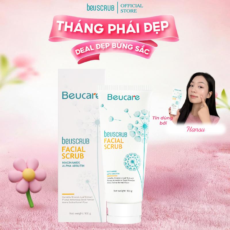 [DEAL 1 TDC]_TDCL003 BEUSCRUB kem Tẩy Tế Bào Chết Cho Da Mặt Nam Nữ 100g, Skincare Làm Đẹp Da, Hỗ Trợ Làm Sạch Da , Dưỡng Ẩm Dịu Nhẹ, Giúp Da Mịn Màng, Tươi Sáng Trà