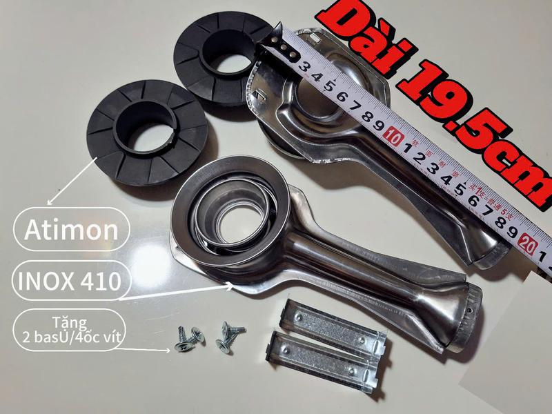 COMBO Điếu Bếp Gas Dài 19.5cm INOX 410 & Mâm Chia Lửa Hợp Kim Antimon Tiết Kiệm Chi Phí Thay Thế Linh Kiện An Toàn Dùng Cho Bếp Gas Dương