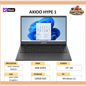 AXIOO Hype 1 Intel Celeron N4020 Ram 4GB 128GB SSD Windows 11 14.0" HD