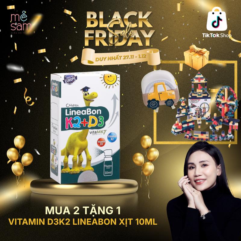  QUÀ TẶNG HẤP DẪN  Combo 02 Lọ LineaBon vitamin D3 K2 XỊT 10ml - Vitamin cho bé chính hãng 