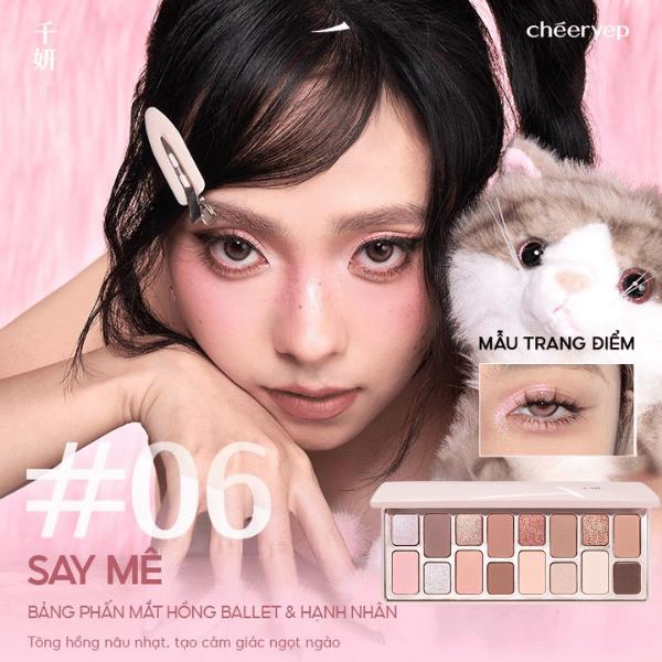 Tun Phạm x Cheeryep Bảng Phấn Mắt 16 Ô Hợp Nhiều Phong Cách Trang Điểm Phấn Mịn Lên Màu Chuẩn Bền Màu Lâu trôi