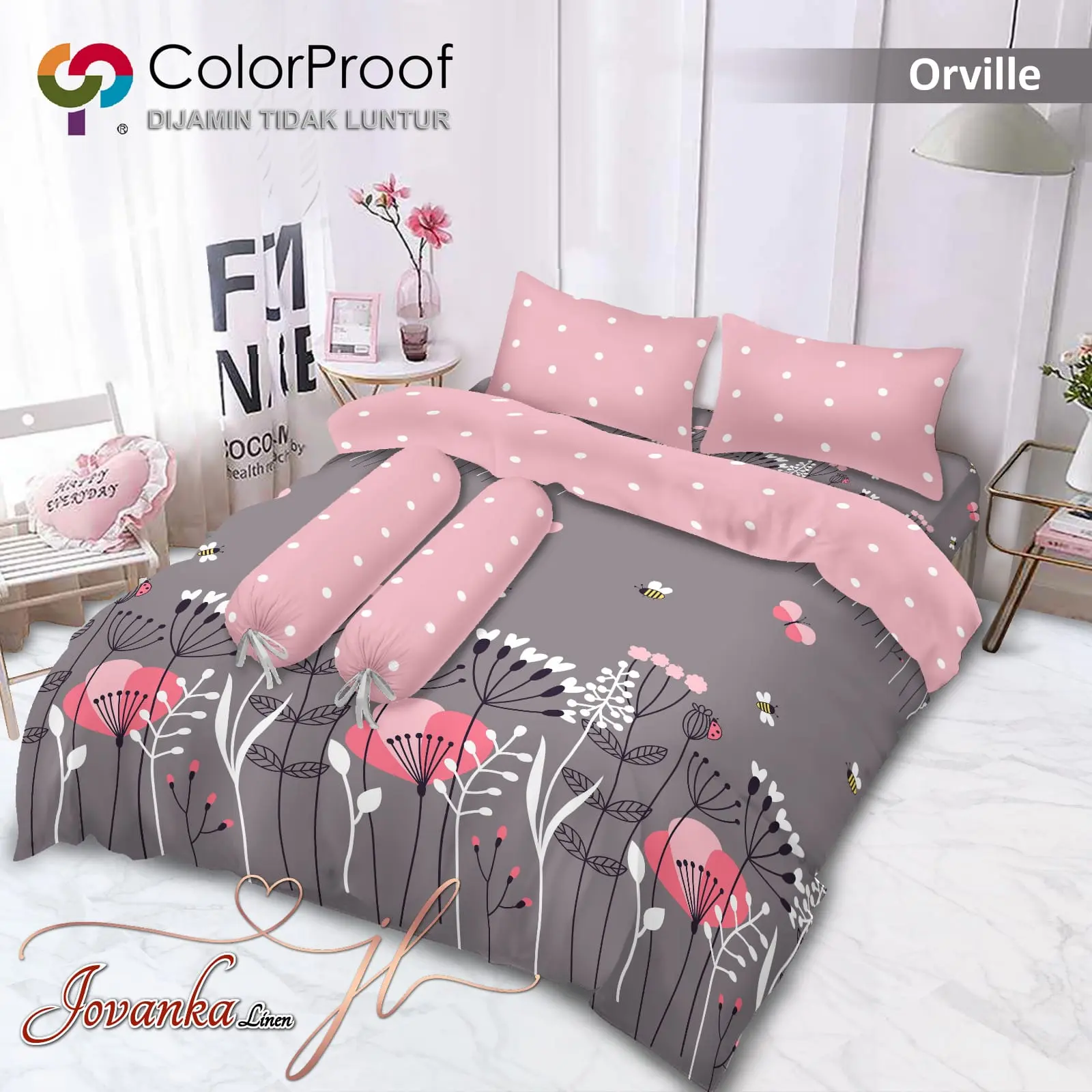 Jovanka Bedcover Set Sprei Flat Ukuran King Queen Untuk Kasur Lebih Cantik Dan Menarik