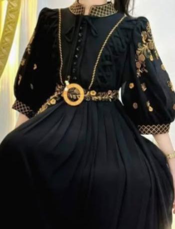Dinda Kids Gamis Muslim Cantik Mewah Anggun Bahan Ceruty Baby Doll Aplikasi Bordir Dress Muslim Terbaru Baju Wanita Lebaran Syari Remaja Pesta Crinkle 4