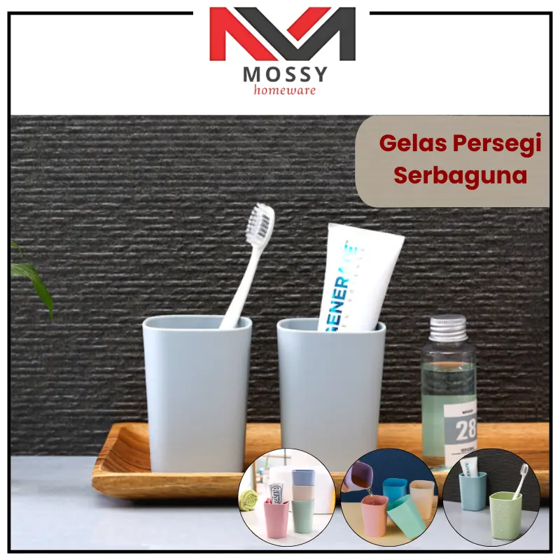 MOSSY Gelas Minum Plastik Gandum / Cangkir Estetik Serbaguna Ramah Lingkungan