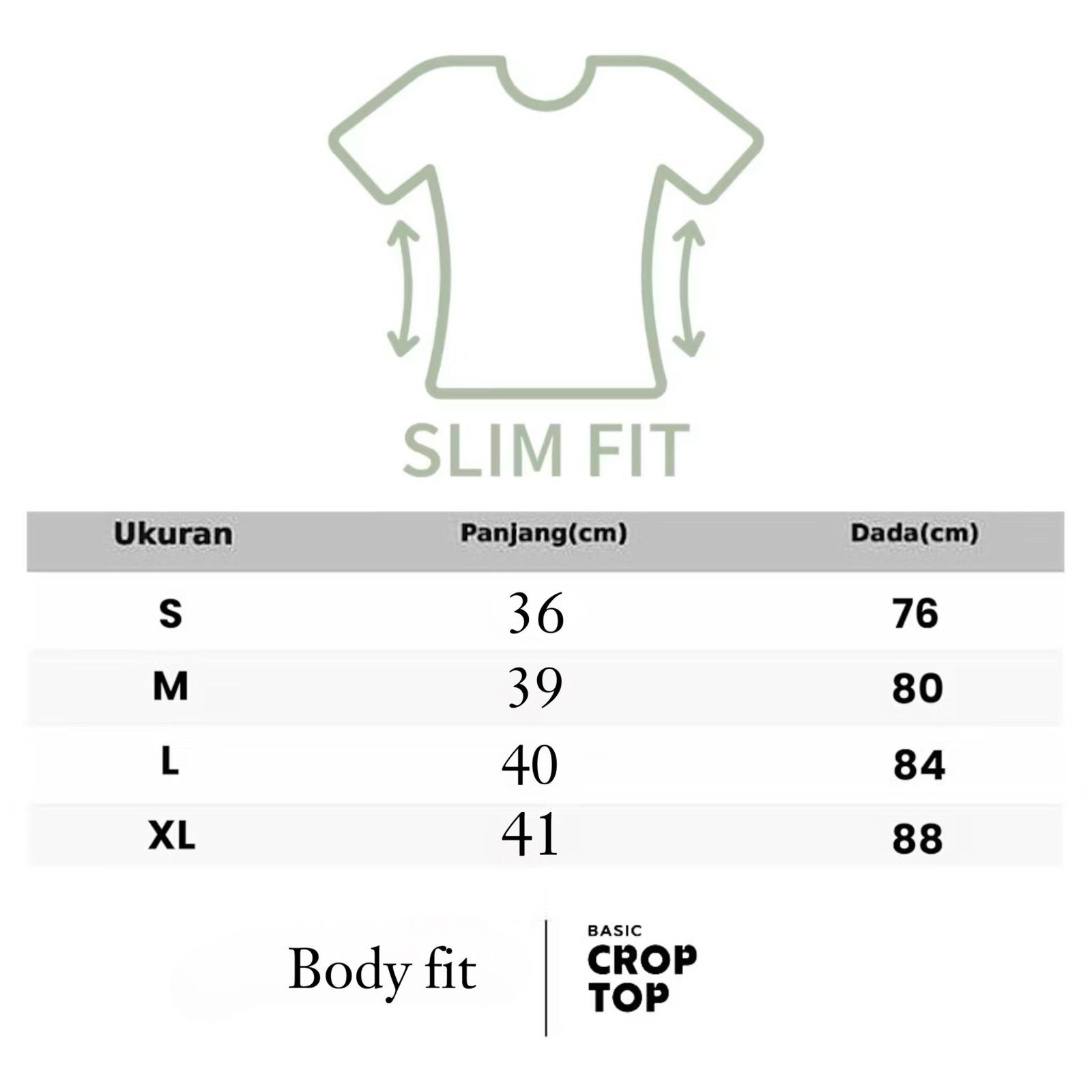 Crop Top Atasan Wanita Lengan Pendek - Basic Crop Top Slim Fit - Kaos 20 Ribuan Cewek