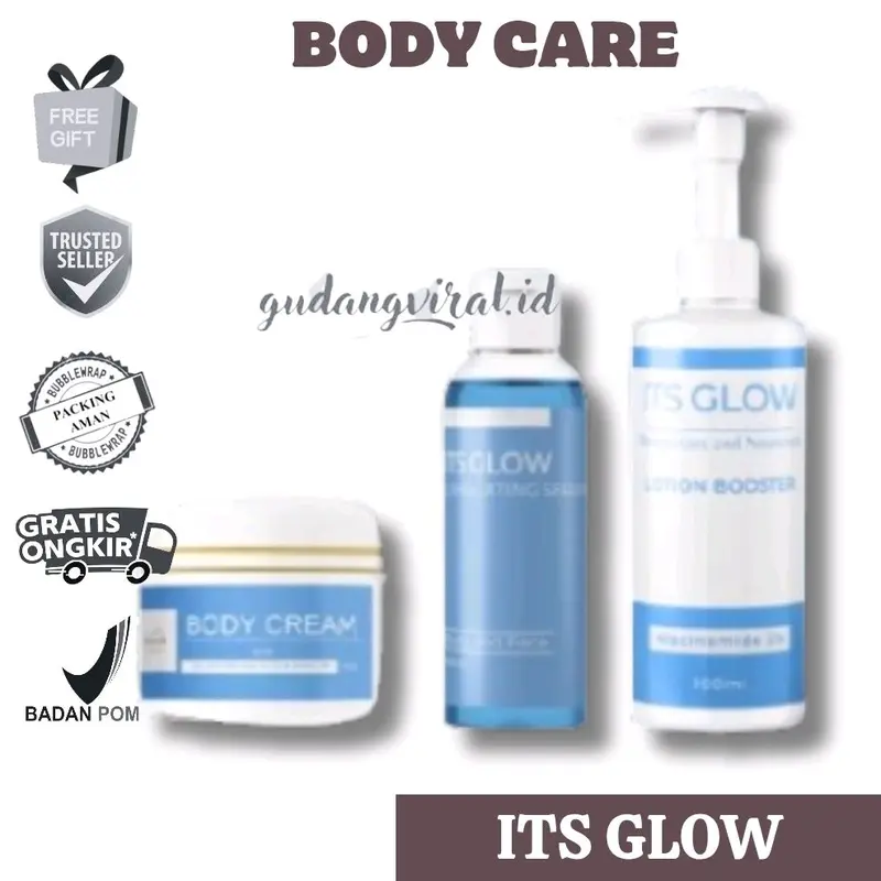 ITS GLOW PAKET BODYCARE VARIASI LENGKAP | PAKET BADAN BOOSTER BODY CREAM BOOSTER Arbutin Mencerahkan Niacinamide 0