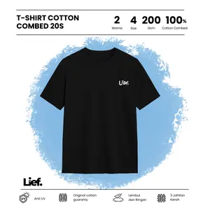 Lief - Sketch Kaos Unisex Regular Hitam & Putih Cotton Combed 20s