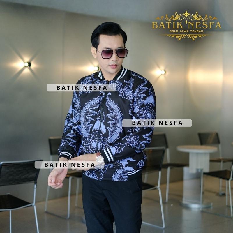Jaket batik bomber pria mahkota murah berkualitas 0